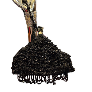 Chic Vintage Black Beaded Handbag